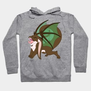 Happy yawning bunny dragon brown Hoodie